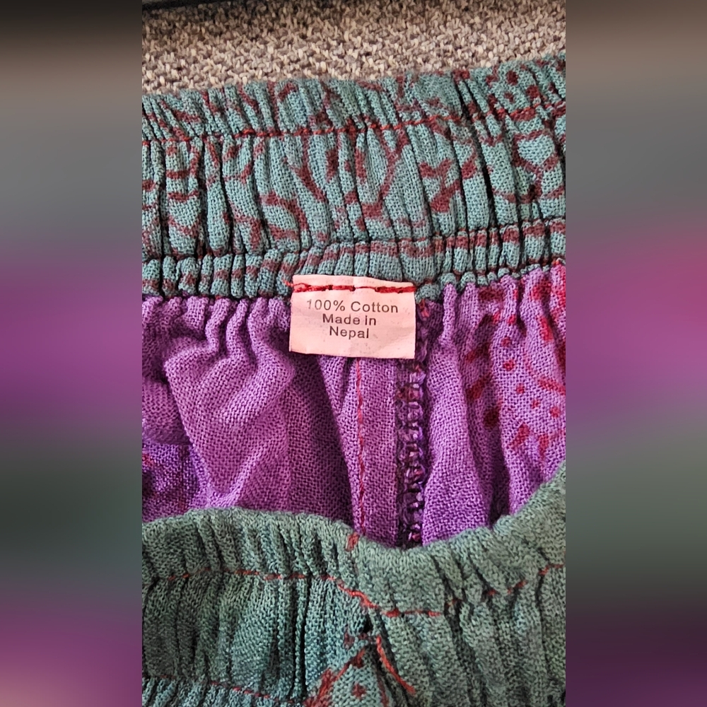 Colorful Bohemian Patchwork Pants from Nepal - Picture 3 of 3